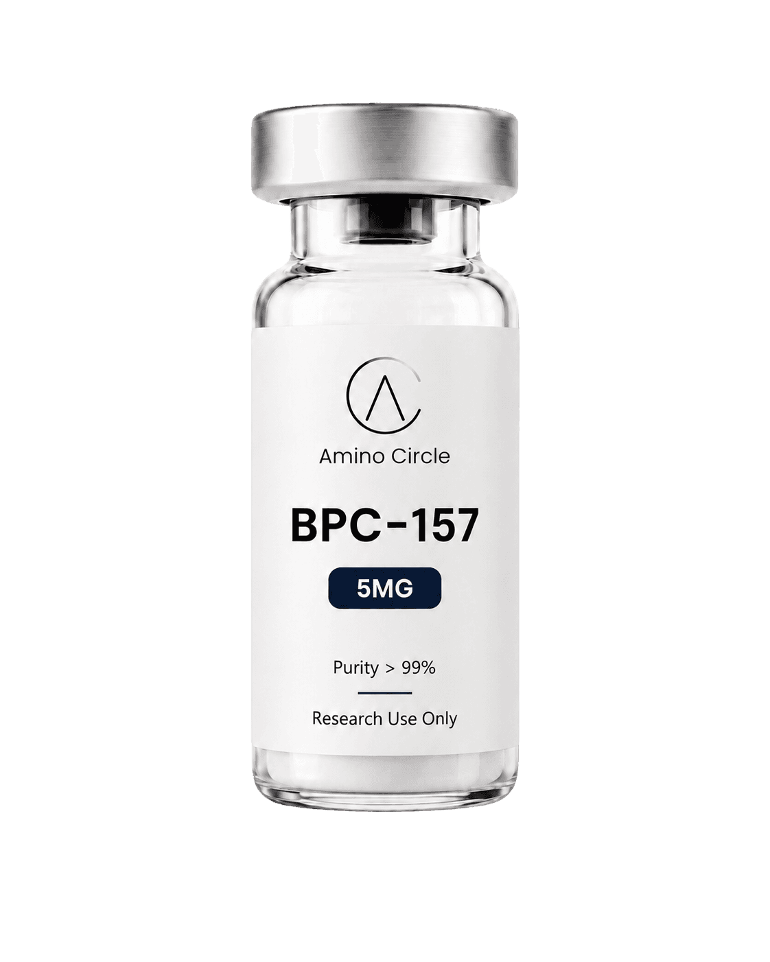 BPC-157 5MG — Amino Circle research vial on white